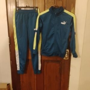 Puma Teal and Lime Tracksuit